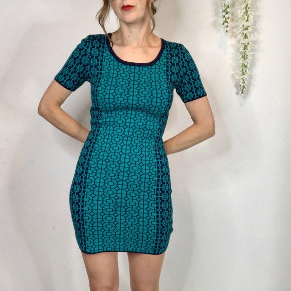 ROMEO + JULIET COUTURE bodycon dress teal 1832 - Picture 5 of 8